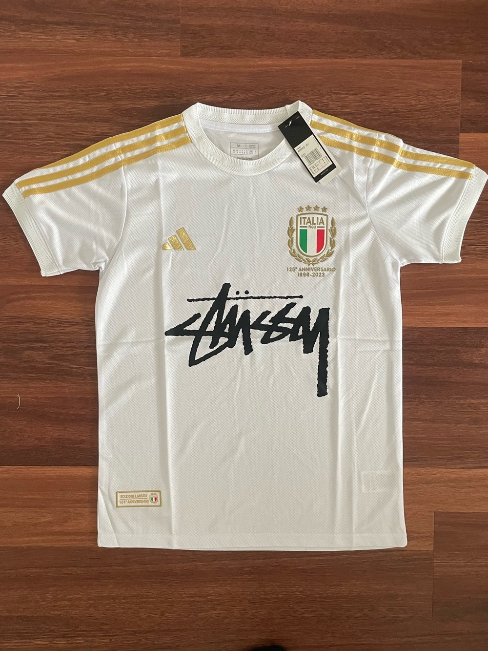 adidas White Athletic Mesh Crewneck Tee